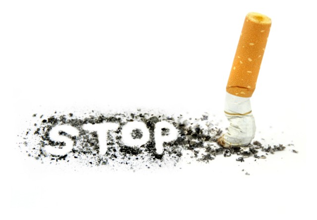 "stop" made of ash